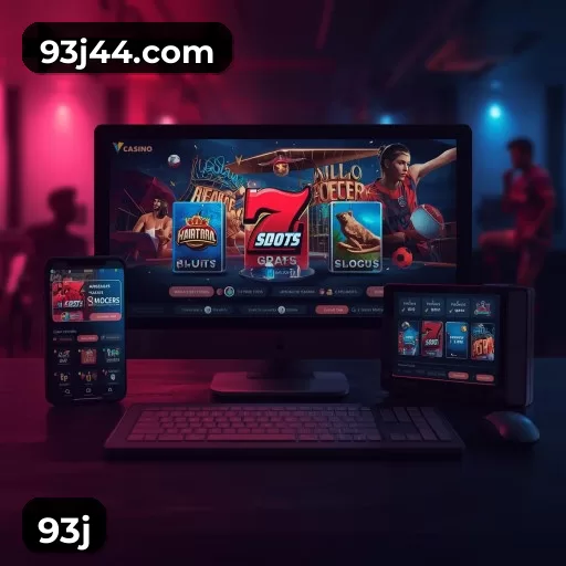 Imagem promocional da 93j mostrando a plataforma e suas vantagens